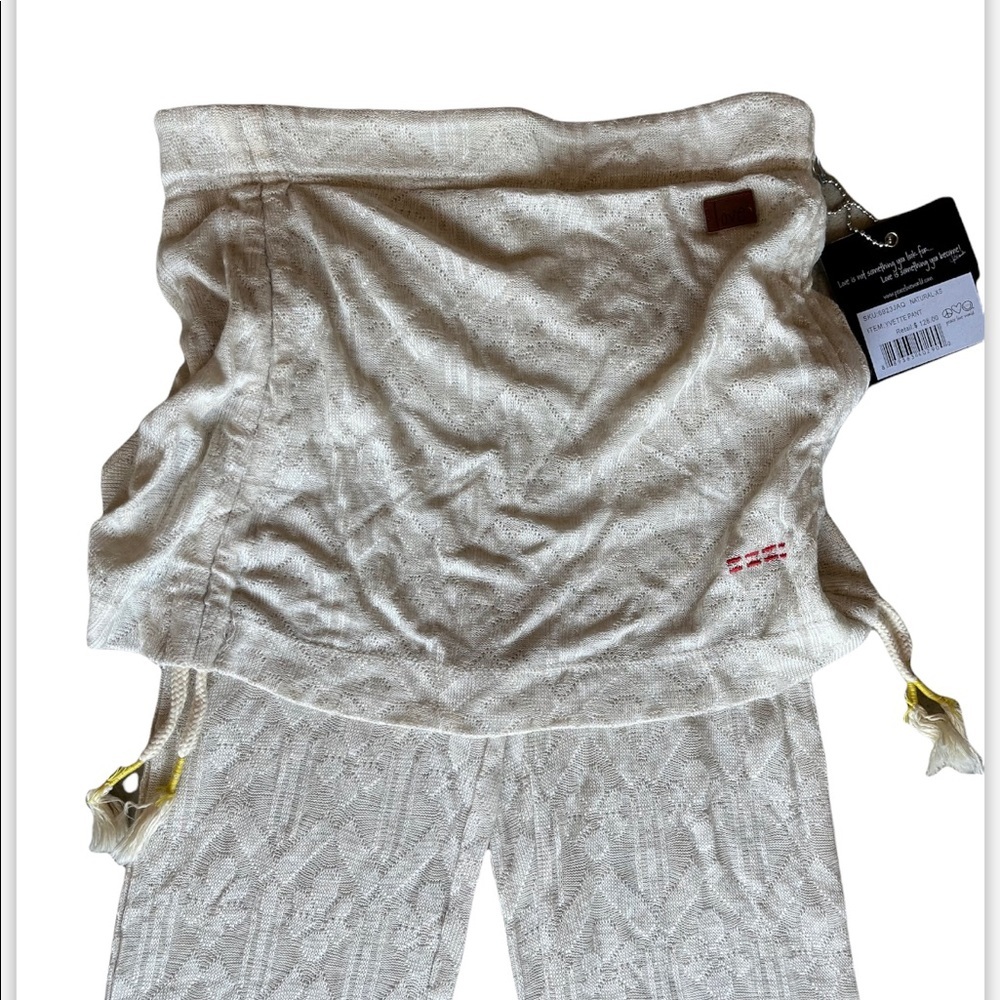 Peace Love World Pants Ivory Flare Pants and top 2 psc set MRSP $128 +78$ - Picture 2 of 6